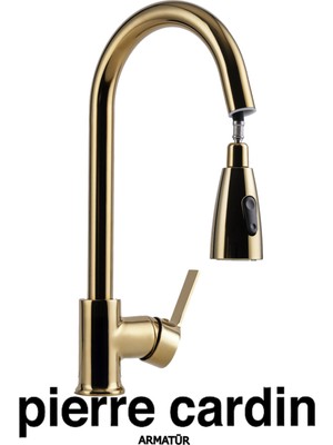 Pierre Cardin Loop Altin Spiralli Evye Armatürü – Dayanıklı Mutfak Evye Bataryası