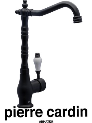 Pierre Cardin Rustik Kuğu Eviye Armatürü Siyah