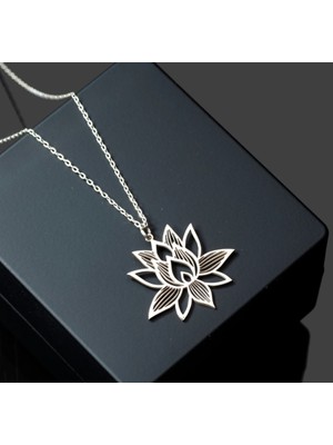 Myz Takı Lotus Çiçeği Desenli 925 Ayar Gümüş Kadın Kolyesi