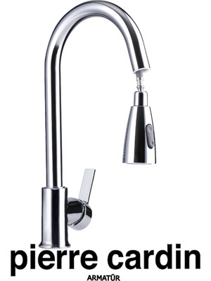 Pierre Cardin Loop Krom Spiralli Evye Armatürü – Dayanıklı Mutfak Evye Bataryası