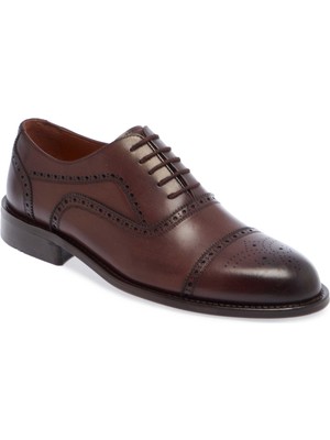 Tergan Kahverengi Hakiki Deri Erkek Klasik Ayakkabı - E25S1AY57580-B90
