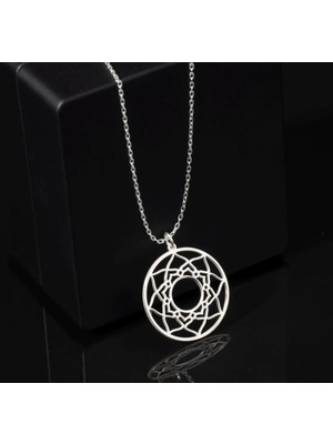 Myz Takı Halka Formlu Motif Işlemeli 925 Ayar Gümüş Kadın Kolyesi