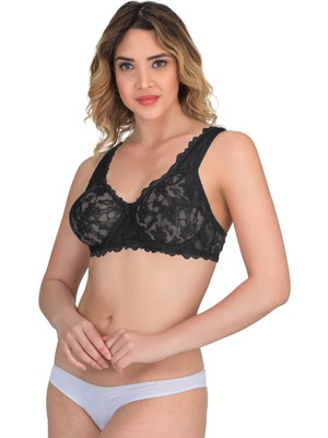 Marsilyan Siyah Mı Emay 178 C Balenli Dantelli Sütyen