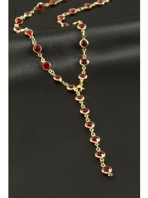 SHC4200 Yuvarlak Zirkon Taşlı Çelik Y Kolye