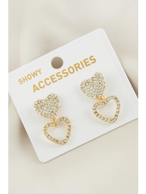 SHC4200 Kalp Yeni Sezon Taşlı Küpe