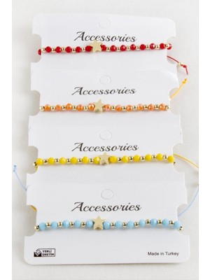 SHC4200 Yıldız Kristal Makrome Ip Bileklik