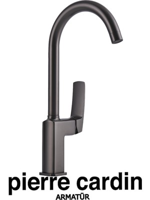 Pierre Cardin Zeno Gun Metal Kuğu Evye Armatürü – Kuğu Tipi Eviye Bataryası