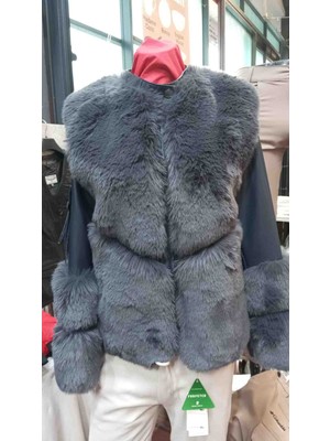 Kürk Detaylı Hakiki Deri Kadın Mont