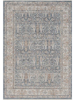 Türkeri Halı Peru Marina Mavi Klasik Eskitme Halı – Antialerjik