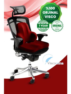 Viscomina Visco Ofis Koltuğu Minderi Seti Ortopedik Bel ve Oturma Desteği Çalışma Ofis Konfor Yastığı