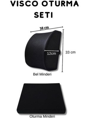 Viscomina Bel Minderi Ortopedik Oturma Minderi 2'li Set Ortopedik Oturma Seti Ortopedi