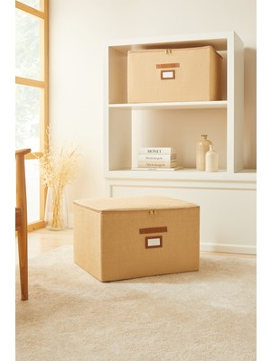 Ocean Home Textile Jüt Destekli Kutu Hurç 48 x 40 x 30 cm