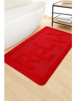 Konfor Halı Doğal Kaymaz Taban Banyo Paspas Uzun Ömürlü Yumuşak Dokulu Su Emici Yıkanabilir Yazılı Paspas Relax 60X100
