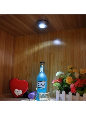 Starseven Gardrop - Çekmece - Dolap Köşe Aydınlatıcı Kablosuz Pilli LED Spot Mutfak Lamba Stick