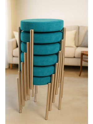 Berawond Bera Metal Silinebilir Kumaş Tabure (6 Adet-Montajlı Gönderim)