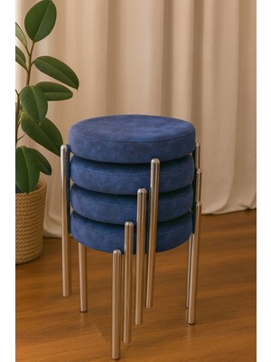 Berawond Bera Metal Silinebilir Kumaş Tabure (4 Adet-Montajlı Gönderim)