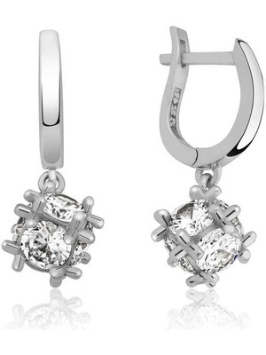 Erseyy 925 Ayar ​gümüş Taşlı Küp Küpe