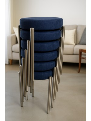 Berawond Bera Metal Silinebilir Kumaş Tabure (6 Adet-Montajlı Gönderim)