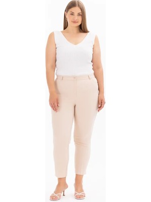 Seçil Gala-Xi Büyük Beden Yüksel Bel Dar Paça Kadın Pantolon 10002411014002