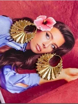 Noshnosh Rosegold Yelpaze Trend Xuping Küpe