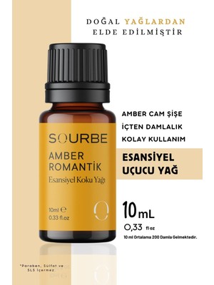 Sourbe Amber Romantik Esansiyel Uçucu Yağ Buhurdanlık Koku Esansı Dizüför Esansı 10 ml