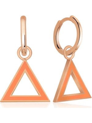 Erseyy Gümüş Fosforlu Turuncu Üçgen Küpe