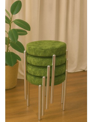 Berawond Bera Metal Silinebilir Kumaş Tabure (4 Adet-Montajlı Gönderim)