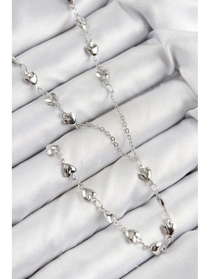 Marsilyan Pirinç Zirkon Taşlı Kalp Model Gümüş Renk Y Kolye