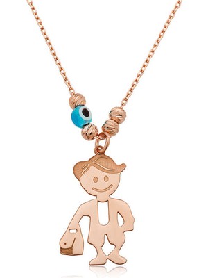 Erseyy 925 Ayar Gümüş Rose Erkek Çocuk Kolye