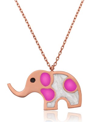 Erseyy 925 Ayar Gümüş Rose Fil Kadın Gümüş Kolye