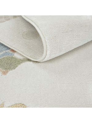 Cool Halı Smile Krem Renkli Denizaltı Figürlü Yumuşak Kolay Temizlenen Makine Dokuma Bebek Çocuk Odası Halısı