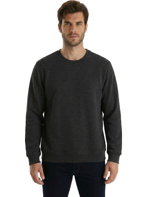 goffra Erkek Focus Esnek Kumaş Yumuşak Dokulu Günlük Sweatshirt Antrasit M401-R0342-04