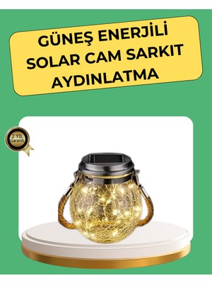 Solar Güneş Enerjili Dekoratif Cam Lamba