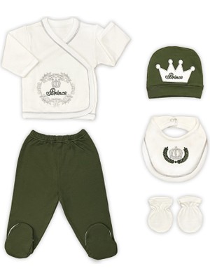 Aktif Bebek Sema Baby Prens Lüks 5 Parça Hastane Çıkışı Zıbın Seti - Yeşil