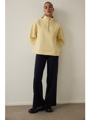 Penti Sarı Front Zip Detail Sweatshirt