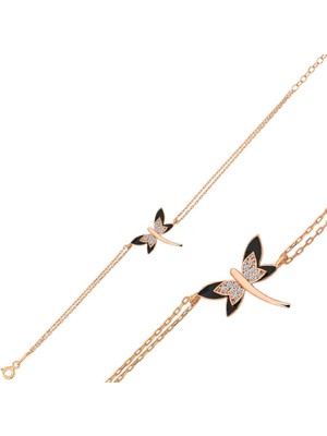 Erseyy ​925 Ayar Gümüş Rose Yusufçuk Bileklik