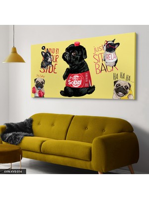 Evine Moda Sevimli Köpekler Tek Parça Kanvas Canvas Tablo Tablo