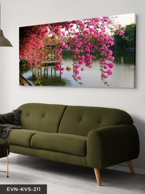 Evine Moda Dere Kenarı Tek Parça Kanvas Canvas Tablo Tablo