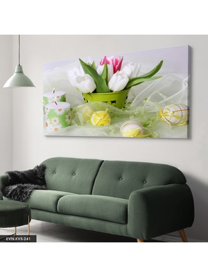 Evine Moda Lale Mum Tek Parça Kanvas Canvas Tablo