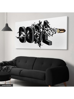 Evine Moda Cool Yazılı Tek Parça Kanvas Canvas Tablo Tablo