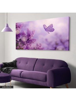 Evine Moda Mor Kelebek Kanvas Tablo
