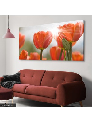 Evine Moda Lale Tek Parça Kanvas Canvas Tablo