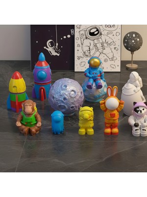 Sharp & Art Sevimli Kahramanlar Uzayda Taş Boyama Seti-Okul ve Ev Etkinliği...