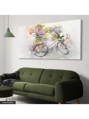 Evine Moda Çizim Bisiklet Tek Parça Kanvas Canvas Tablo Tablo