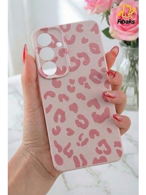 Fibaks Galaxy S25 Fe Kılıf Pembe Leopar Desenli Esnek Ince Yumuşak Silikon