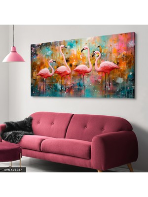 Evine Moda Flamingolar Tek Parça Kanvas - Canvas Tablo