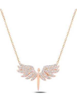 Erseyy 925 Ayar Gümüş Rose Mikail Meleği Kadın Gümüş Kolye