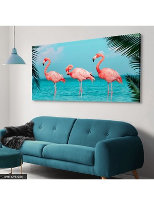 Evine Moda Flamingo Tek Parça Kanvas Canvas Tablo Tablo