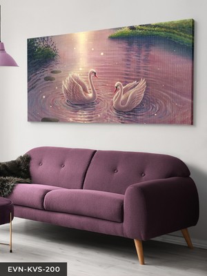 Evine Moda Kuğu Gölü Tek Parça Kanvas Canvas Tablo Tablo
