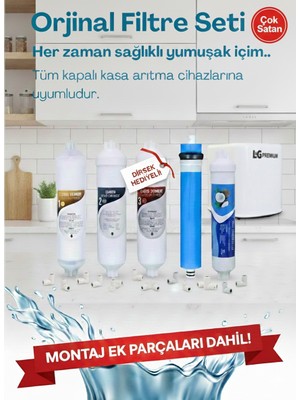 L&G Premium Lg Marka Uyumlu Tüm Kapalı Kasa Su Arıtma Cihazı Filtresi 5'li Filtre Seti Ihlas Uyumlu